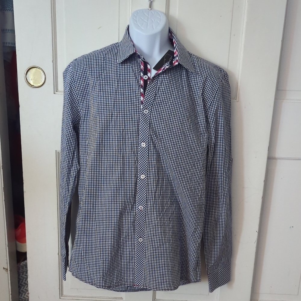 Men's Checkered Shirt - Red and Blue